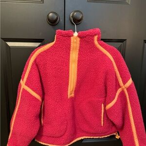 Pink and Orange Fleece Pullover